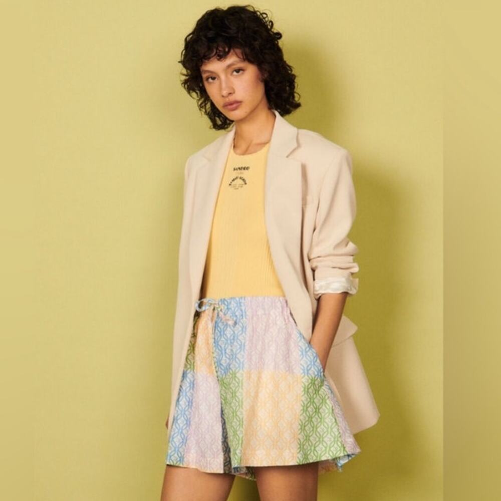 Sandro Rimini Loose Shorts With Monogram Size 38